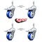 Service Caster 4 Inch Blue Polyurethane Swivel 10mm Stem Caster Set with Total Lock Brake SCC-TSTTL20S414-PPUB-BLUE-M1015-4 - alternate 2
